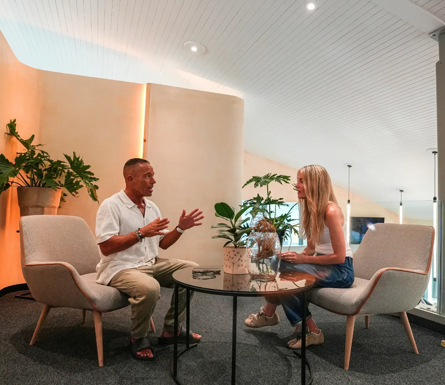 Steve Uria with a client