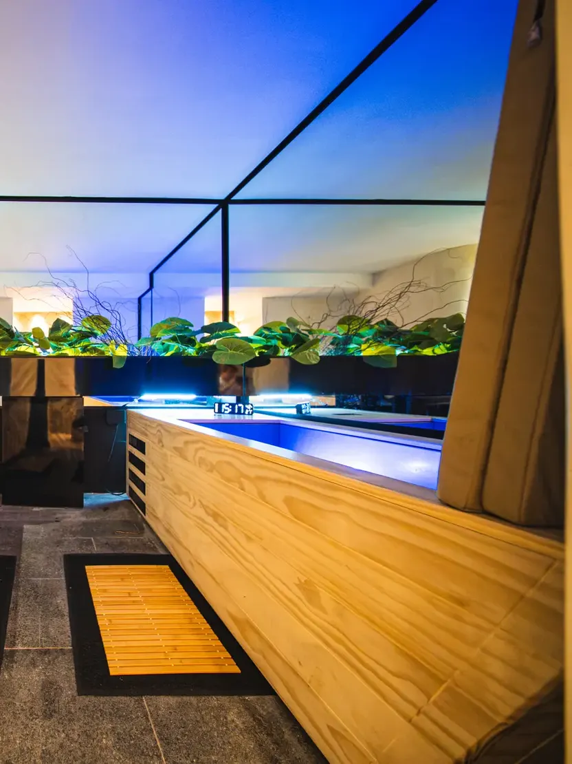 Two cold plunge baths in the WellNest contrast therapy room